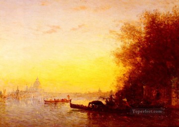 シーン ベネチエンヌのボート バルビゾン フェリックス ジエム Oil Paintings